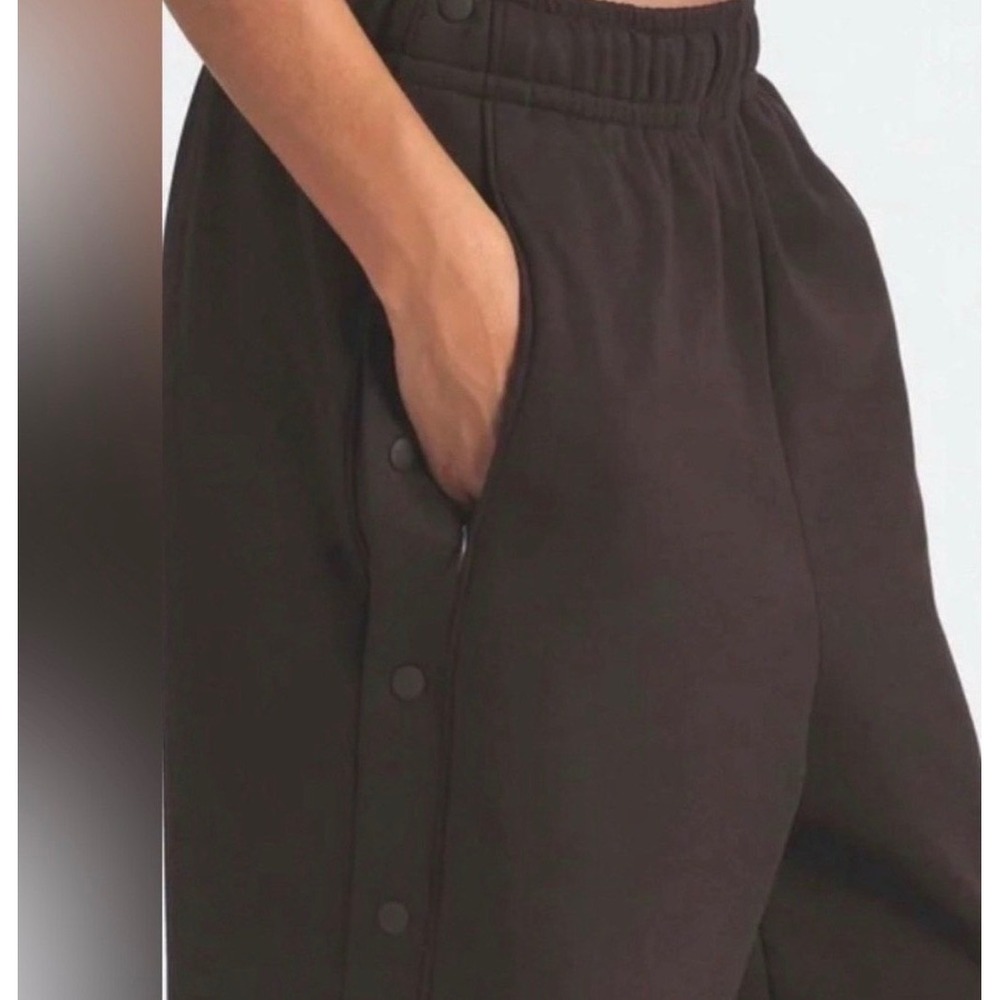 NikeSKIMS Matte Tricot Pants Women's Small Side Snap Wide Leg Dark Roast New - Picture 2 of 11